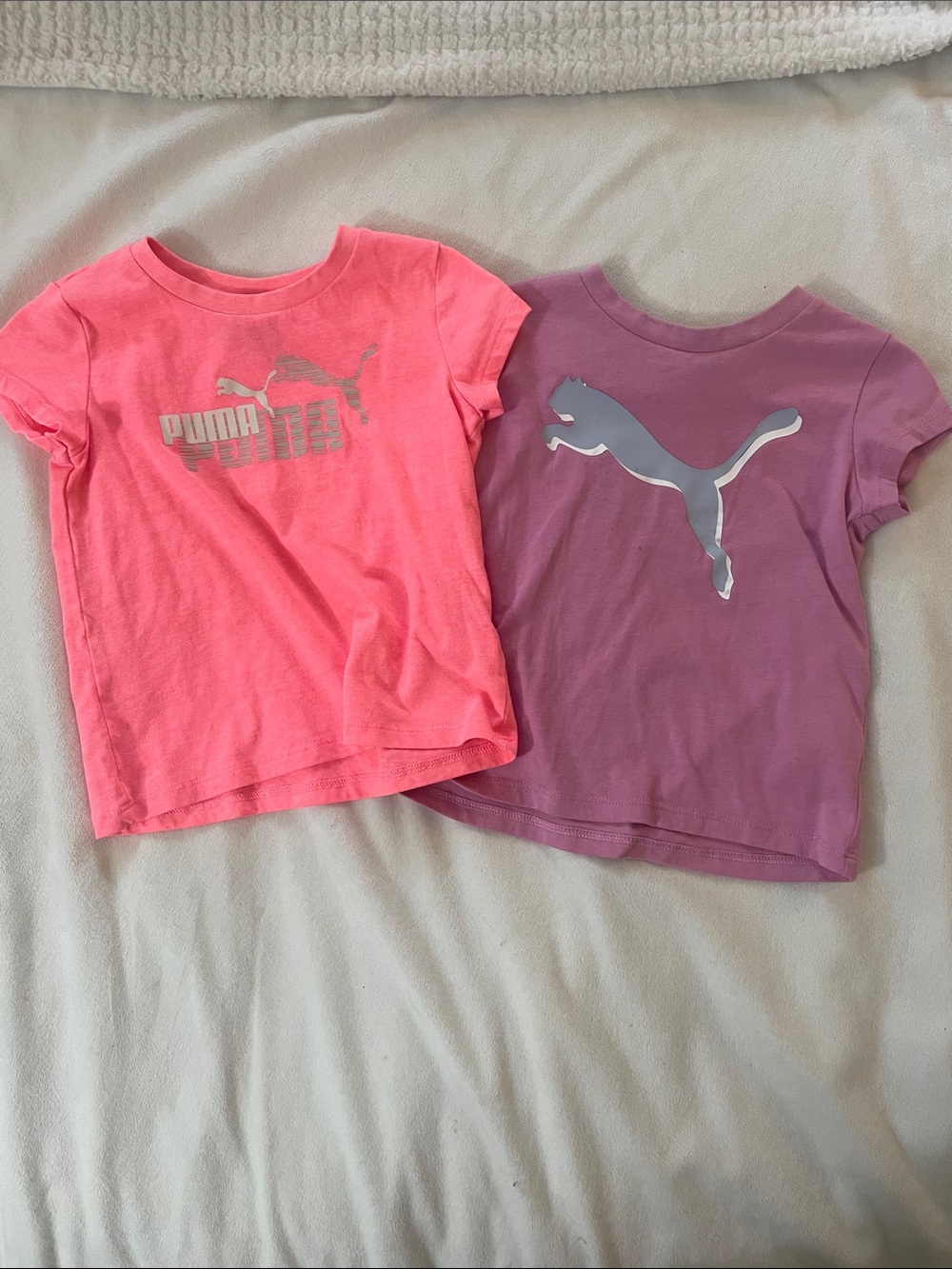 ⭐️Puma Girls Short-Sleeve Tees in Pink and Purple with Silver Logo - 2 Pack